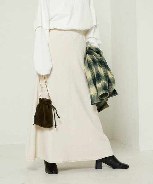 FREAK'S STORE（フリークスストア）の「裏毛マキシスカート（スカート・レディース・ピンク系その他/グレー/オフホワイト/ブラック・ﾌﾘ-）」の11枚目の写真