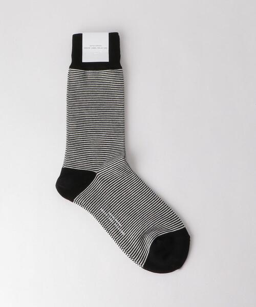 green label relaxing（グリーンレーベルリラクシング）の「OLT ＜green label relaxing＞ARM ミドルゲージ ミジンボーダー ソックス（ソックス/靴下・メンズ・ブラック/ブラウン/ネイビー・FREE）」の2枚目の写真