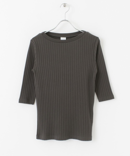 URBAN RESEARCH DOORS（アーバンリサーチドアーズ）の「針抜き6分袖カットソー（Tシャツ/カットソー・レディース・アイボリー/チャコールグレー/ブラウン・ONE）」の22枚目の写真