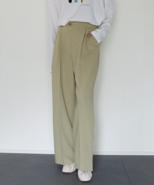 CLEIO（クレイオ）の「【CLEIO】ツイルストレートタックパンツ（その他パンツ・レディース・ベージュ/アイボリー・S/M）」の13枚目の写真