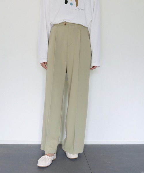 CLEIO（クレイオ）の「【CLEIO】ツイルストレートタックパンツ（その他パンツ・レディース・ベージュ/アイボリー・S/M）」の16枚目の写真