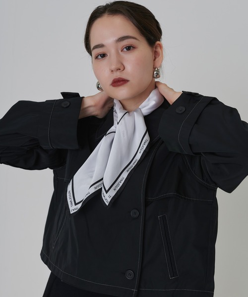 TINA：JOJUN（ティーナジョジュン）の「オリジナル柄 スカーフ TINA：JOJUN（バンダナ/スカーフ・レディース・ホワイト/ブラック/ベージュ/グリーン/ブラウン・F）」の2枚目の写真