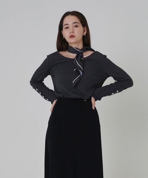 TINA：JOJUN（ティーナジョジュン）の「オリジナル柄 スカーフ TINA：JOJUN（バンダナ/スカーフ・レディース・ホワイト/ブラック/ベージュ/グリーン/ブラウン・F）」の13枚目の写真