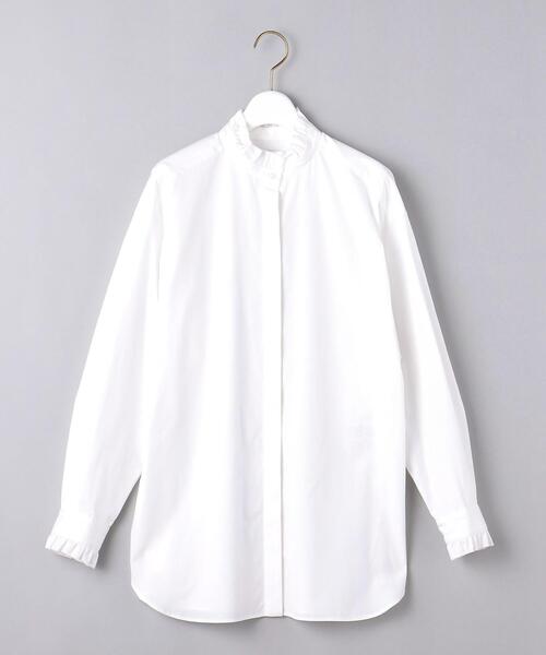 UNITED ARROWS（ユナイテッドアローズ）の「＜UNITED ARROWS＞C スタンドカラー フリル ブラウス W†（シャツ/ブラウス・レディース・その他2/ホワイト/ネイビー/その他1・38/36）」の11枚目の写真
