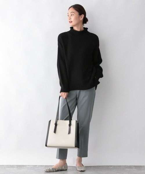 GLOBAL WORK(グローバルワーク)の「カノコロールネックニットプルオーバー/215578(ニット/セーター・レディース・アイボリー/ブラック/グレイッシュベージュ/ペールイエロー・FREE)」の7枚目の写真