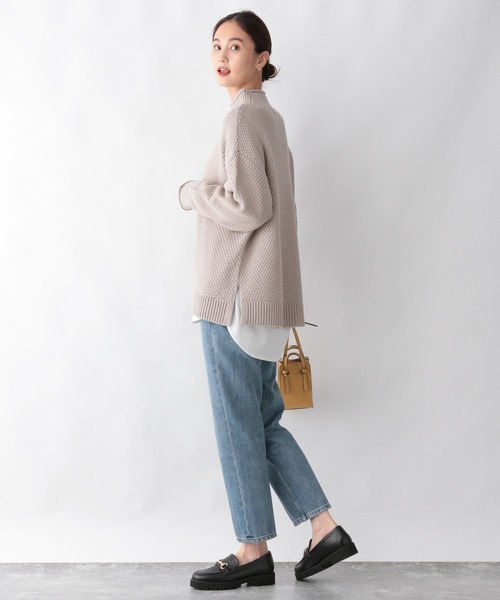 GLOBAL WORK(グローバルワーク)の「カノコロールネックニットプルオーバー/215578(ニット/セーター・レディース・アイボリー/ブラック/グレイッシュベージュ/ペールイエロー・FREE)」の8枚目の写真