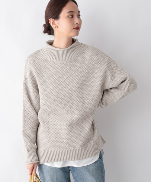 GLOBAL WORK(グローバルワーク)の「カノコロールネックニットプルオーバー/215578(ニット/セーター・レディース・アイボリー/ブラック/グレイッシュベージュ/ペールイエロー・FREE)」の9枚目の写真