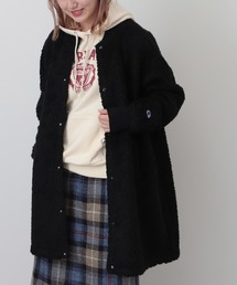 BEAMS BOY | Champion × BEAMS BOY / 別注 ボア スタジアム ジャケット(ノーカラーコート)