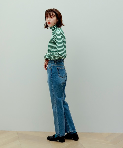 Birthday room（バースデイルーム）の「マルチボーダータートルネックプルオーバー（Tシャツ/カットソー・レディース・アイボリー/ミント・FREE）」の13枚目の写真