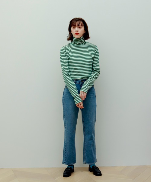 Birthday room（バースデイルーム）の「マルチボーダータートルネックプルオーバー（Tシャツ/カットソー・レディース・アイボリー/ミント・FREE）」の12枚目の写真