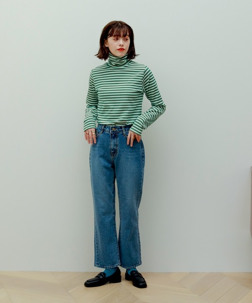 Birthday room（バースデイルーム）の「マルチボーダータートルネックプルオーバー（Tシャツ/カットソー・レディース・アイボリー/ミント・FREE）」の11枚目の写真