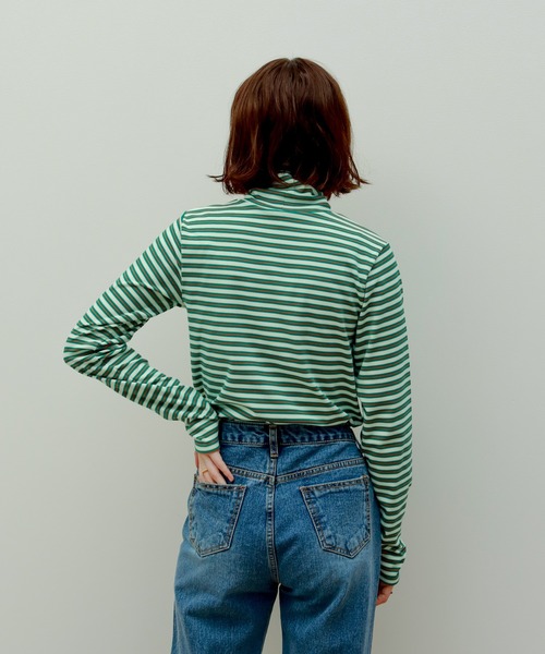 Birthday room（バースデイルーム）の「マルチボーダータートルネックプルオーバー（Tシャツ/カットソー・レディース・アイボリー/ミント・FREE）」の15枚目の写真