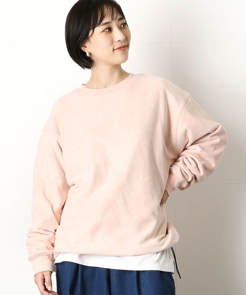 Purple&Yellow（パープルアンドイエロー）の「カットスエード裏起毛クルーネックビッグプルオーバー（Tシャツ/カットソー・メンズ・アイボリー/ライトピンク/グレイッシュベージュ・SMALL/MEDIUM/LARGE）」の19枚目の写真