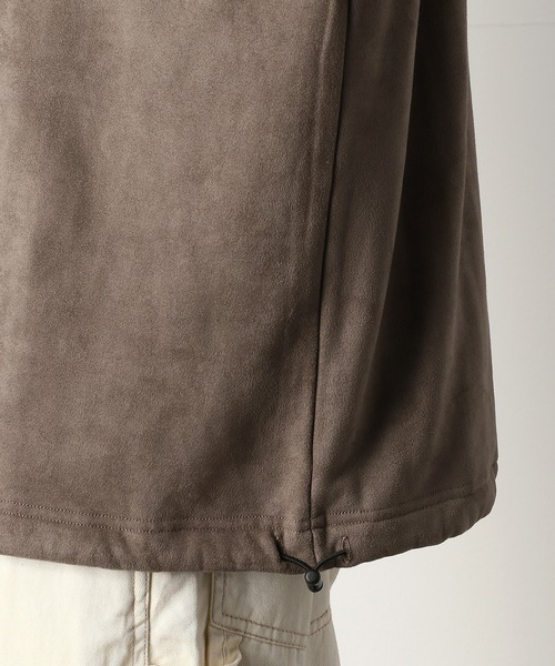 Purple&Yellow（パープルアンドイエロー）の「カットスエード裏起毛クルーネックビッグプルオーバー（Tシャツ/カットソー・メンズ・アイボリー/ライトピンク/グレイッシュベージュ・SMALL/MEDIUM/LARGE）」の8枚目の写真