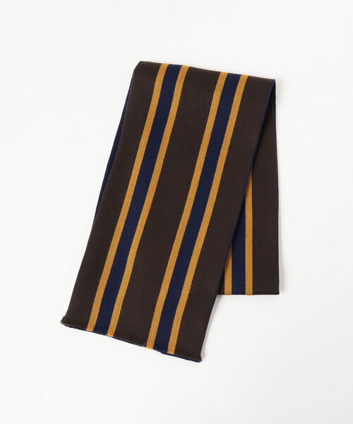 GIERRE（ジエレ）の「GIERRE / ウールシルク スクールマフラー（マフラー・メンズ・ブラック/ネイビー/ブラウン・ONE SIZE）」の7枚目の写真