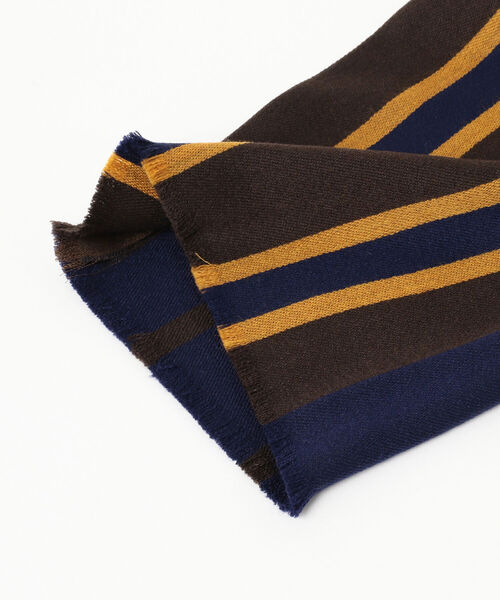 GIERRE（ジエレ）の「GIERRE / ウールシルク スクールマフラー（マフラー・メンズ・ブラック/ネイビー/ブラウン・ONE SIZE）」の9枚目の写真