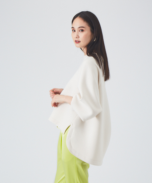 qualite（カリテ）の「フォルムエアリーカットソー（スウェット・レディース・ベージュ/ダークグリーン/チャコールグレー/ピンクベージュ・フリー）」の11枚目の写真