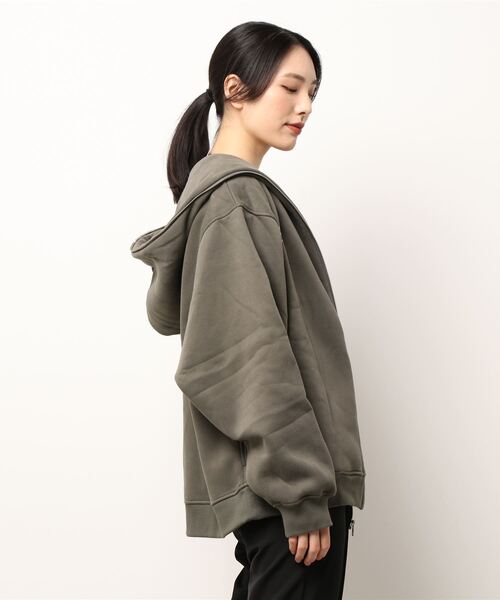 ANDGEEBEE（アンジービー）の「UNISEX フルジップパーカー（パーカー・レディース・チャコールグレー/ブラック・MEDIUM）」の9枚目の写真