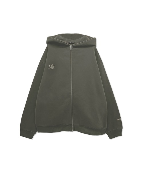 ANDGEEBEE（アンジービー）の「UNISEX フルジップパーカー（パーカー・レディース・チャコールグレー/ブラック・MEDIUM）」の13枚目の写真