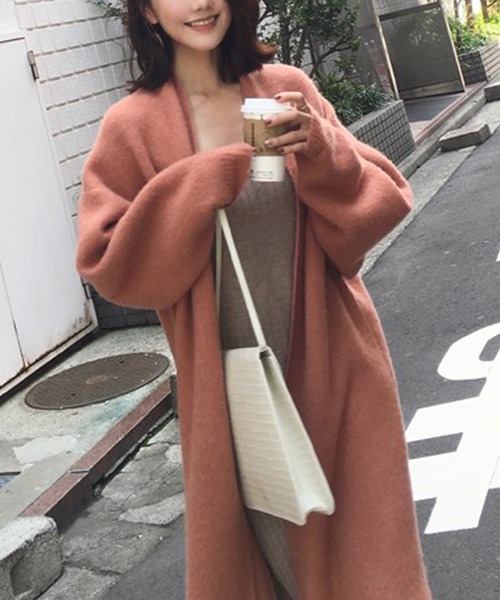 Doula Doula(ドゥーラドゥーラ)の「オーバーサイズロングカーディガン(カーディガン/ボレロ・レディース・ベージュ/ブラウン/オレンジ・FREE)」の1枚目の写真