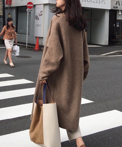 Doula Doula(ドゥーラドゥーラ)の「オーバーサイズロングカーディガン(カーディガン/ボレロ・レディース・ベージュ/ブラウン/オレンジ・FREE)」の4枚目の写真