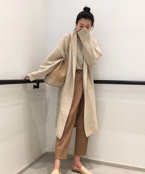 Doula Doula(ドゥーラドゥーラ)の「オーバーサイズロングカーディガン(カーディガン/ボレロ・レディース・ベージュ/ブラウン/オレンジ・FREE)」の7枚目の写真