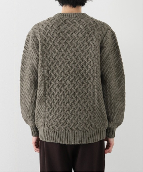 EDIFICE SELECT（エディフィスセレクト）の「【walenode / ウェルノード 】Mongolian wool アランセーター（ニット/セーター・メンズ・カーキ/ネイビー・1/2）」の10枚目の写真