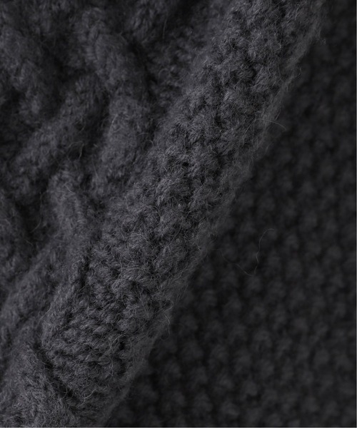 EDIFICE SELECT（エディフィスセレクト）の「【walenode / ウェルノード 】Mongolian wool アランセーター（ニット/セーター・メンズ・カーキ/ネイビー・1/2）」の4枚目の写真