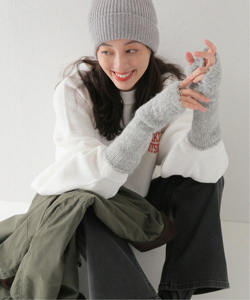 Calimar（カリマール）の「【Calimar/カリマール】BOUCLEPLAIN HAND WARMER：ハンドウォーマー◆（手袋・レディース・ネイビー/ブラウン/グレー・FREE）」の2枚目の写真