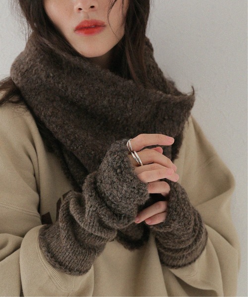 Calimar（カリマール）の「【Calimar/カリマール】BOUCLEPLAIN HAND WARMER：ハンドウォーマー◆（手袋・レディース・ネイビー/ブラウン/グレー・FREE）」の14枚目の写真