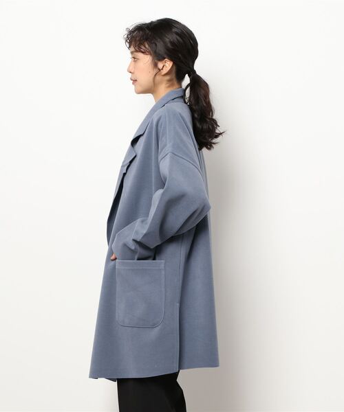 and it_（アンドイット）の「フェイクウールオーバーチェスターコート（チェスターコート・レディース・ブラック/ブルー/ブラウン・M）」の9枚目の写真