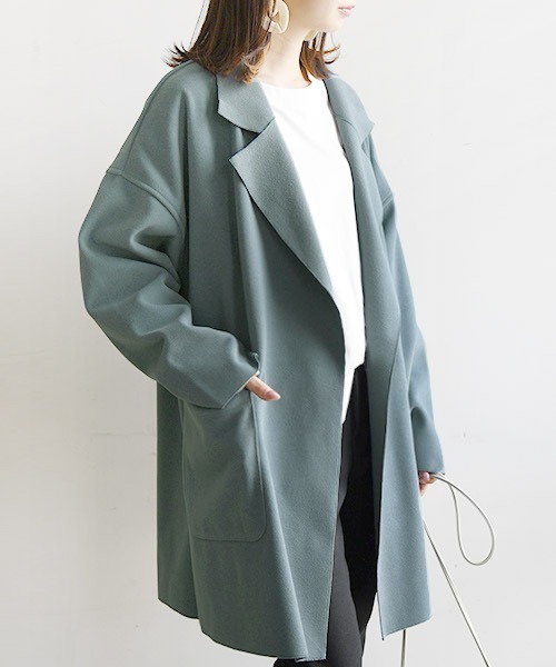 and it_（アンドイット）の「フェイクウールオーバーチェスターコート（チェスターコート・レディース・ブラック/ブルー/ブラウン・M）」の7枚目の写真