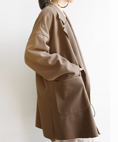 and it_（アンドイット）の「フェイクウールオーバーチェスターコート（チェスターコート・レディース・ブラック/ブルー/ブラウン・M）」の15枚目の写真