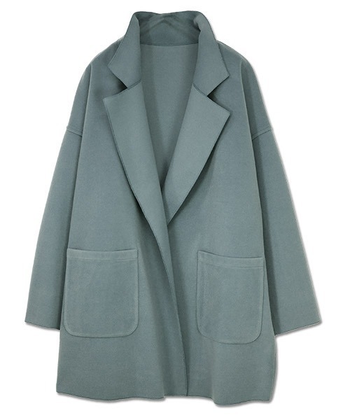 and it_（アンドイット）の「フェイクウールオーバーチェスターコート（チェスターコート・レディース・ブラック/ブルー/ブラウン・M）」の8枚目の写真