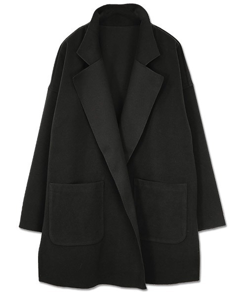 and it_（アンドイット）の「フェイクウールオーバーチェスターコート（チェスターコート・レディース・ブラック/ブルー/ブラウン・M）」の11枚目の写真