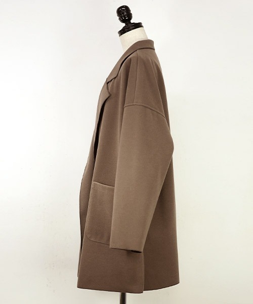 and it_（アンドイット）の「フェイクウールオーバーチェスターコート（チェスターコート・レディース・ブラック/ブルー/ブラウン・M）」の14枚目の写真