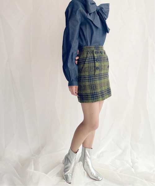 Charles Chaton（シャルルシャトン）の「plaid ミニスカート（スカート・レディース・グリーン・36/34）」の4枚目の写真