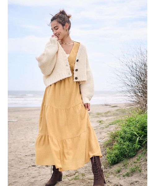 To the sea(トゥーザシー)の「2WAYショートニット(ニット/セーター・レディース・オフホワイト/イエロー系その他/ミント・FREE)」の18枚目の写真