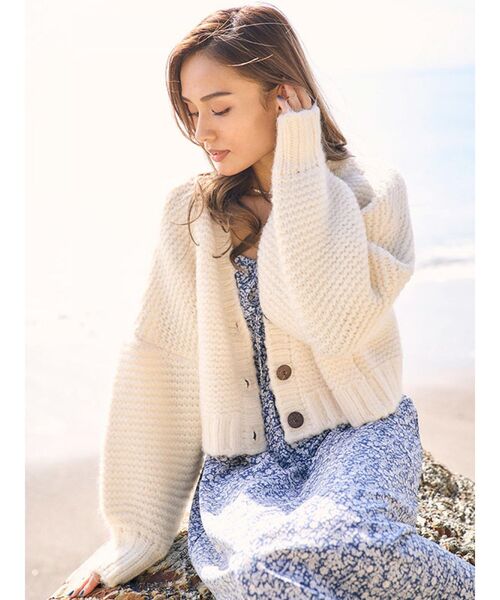 To the sea(トゥーザシー)の「2WAYショートニット(ニット/セーター・レディース・オフホワイト/イエロー系その他/ミント・FREE)」の10枚目の写真