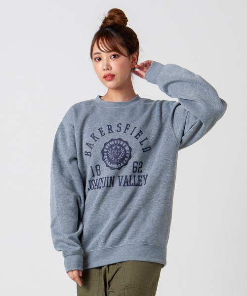 GGD（ジージーディー）の「レトロ プリント 裏起毛 トレーナー（スウェット・レディース・ブラック/ブルー/レッド/グレー・LL/M/L）」の3枚目の写真