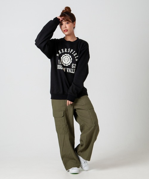 GGD（ジージーディー）の「レトロ プリント 裏起毛 トレーナー（スウェット・レディース・ブラック/ブルー/レッド/グレー・LL/M/L）」の7枚目の写真