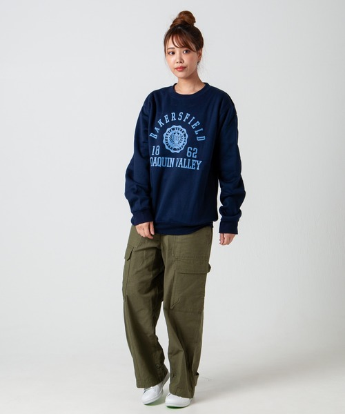 GGD（ジージーディー）の「レトロ プリント 裏起毛 トレーナー（スウェット・レディース・ブラック/ブルー/レッド/グレー・LL/M/L）」の9枚目の写真