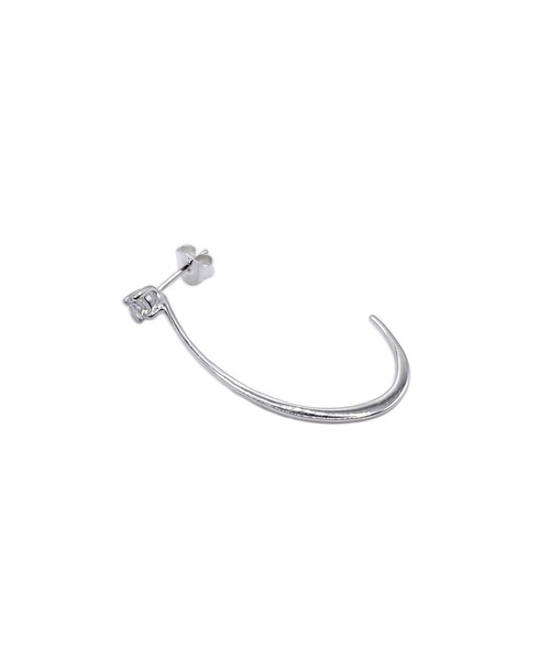 Blanche(ブランシュ)の「Blanche ブランシュ フープデザイクリアストーンピアス Rouje(ルージュ) SILVER(ピアス(両耳用)・レディース・シルバー・FREE)」の2枚目の写真