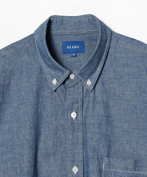 BEAMS（ビームス）の「BEAMS / ワーク イージー ボタンダウン シャツ（シャツ/ブラウス・メンズ・ベージュ/ブルー・SMALL/MEDIUM/LARGE/X-LARGE）」の13枚目の写真