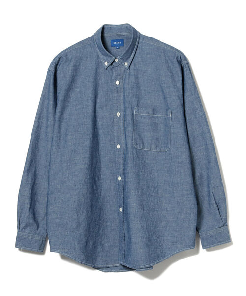 BEAMS（ビームス）の「BEAMS / ワーク イージー ボタンダウン シャツ（シャツ/ブラウス・メンズ・ベージュ/ブルー・SMALL/MEDIUM/LARGE/X-LARGE）」の15枚目の写真
