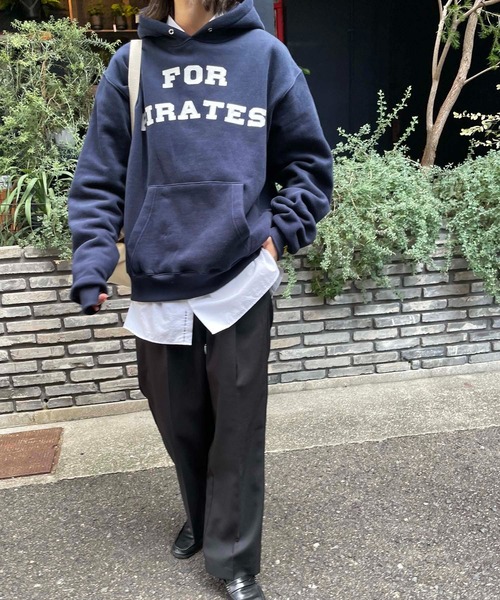 CANAL JEAN(キャナルジーン)の「El mar(エルマール) "FOR PIRATES"裏起毛パーカー(パーカー・レディース・ネイビー/ヘザーグレー・ONE SIZE)」の11枚目の写真