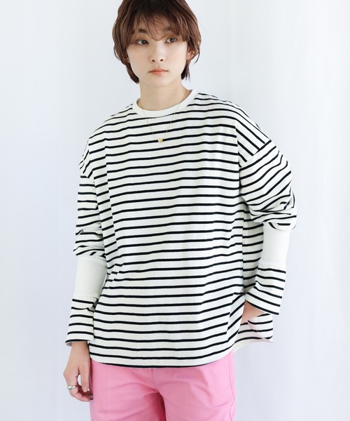 新品【comme le nuage】リブカットソー 長袖 ホワイト 001-1286-wh-202001.jpg