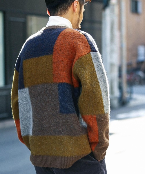 URBAN RESEARCH Sonny Label（アーバンリサーチサニーレーベル）の「モヘアライクブロックプルオーバー（ニット/セーター・メンズ・ブラウン系その他/グレー系その他/その他1・LARGE/MEDIUM）」の8枚目の写真