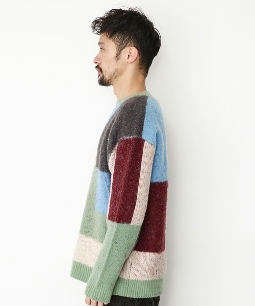 URBAN RESEARCH Sonny Label（アーバンリサーチサニーレーベル）の「モヘアライクブロックプルオーバー（ニット/セーター・メンズ・ブラウン系その他/グレー系その他/その他1・LARGE/MEDIUM）」の12枚目の写真