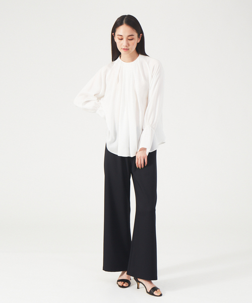 qualite（カリテ）の「タックドレープブラウス（シャツ/ブラウス・レディース・ホワイト/ブルー・フリー）」の5枚目の写真